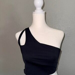 Bandier NWOT One Shoulder‎ Bra in Black Size Small